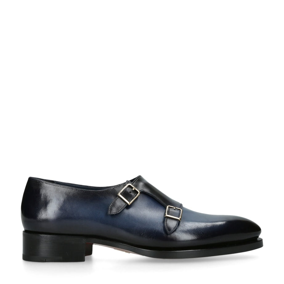 Leather Eterna Double Monk Oxford Shoes