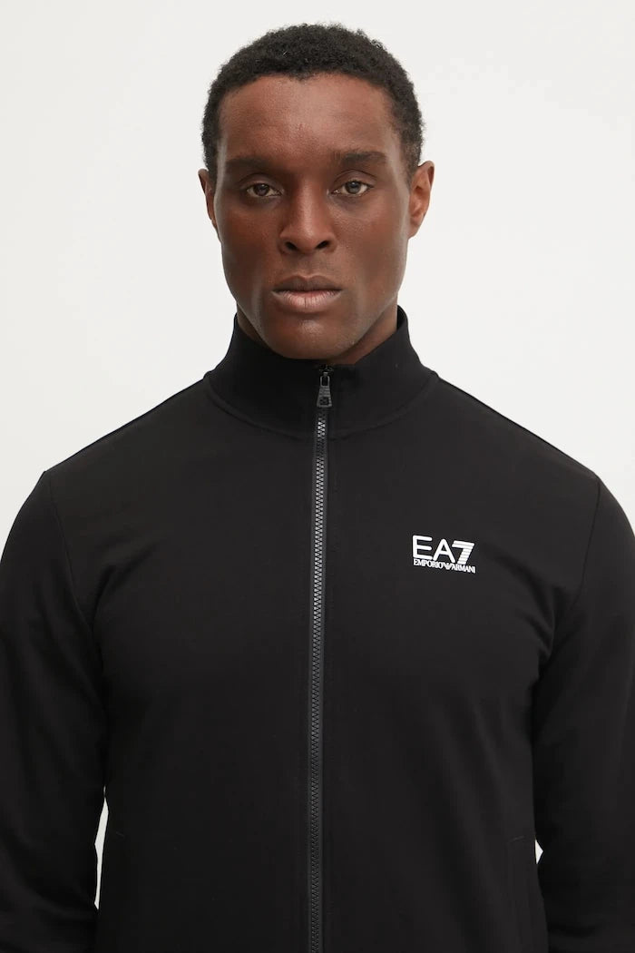 EA7 Emporio Armani erkek fermuarlı pamuklu sweatshirt