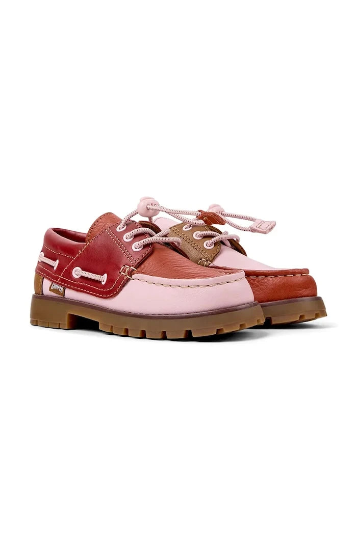 Camper Compas Kids TWS deri çocuk mokasenleri