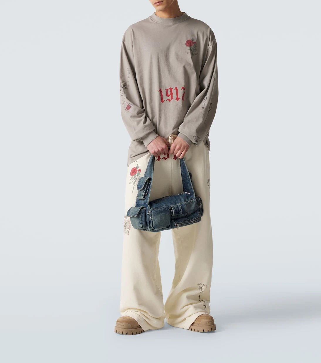 Balenciaga - Superbusy Sling Small denim shoulder bag