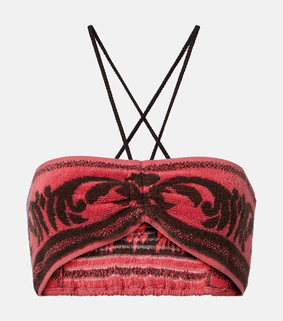 Valentino - Cotton terry jacquard bra top