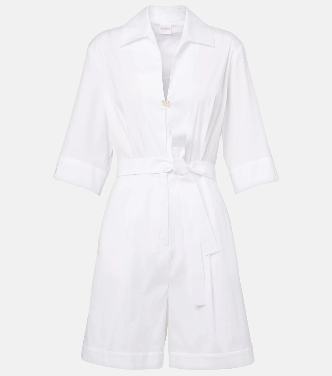 Max Mara - Canard cotton-blend poplin romper