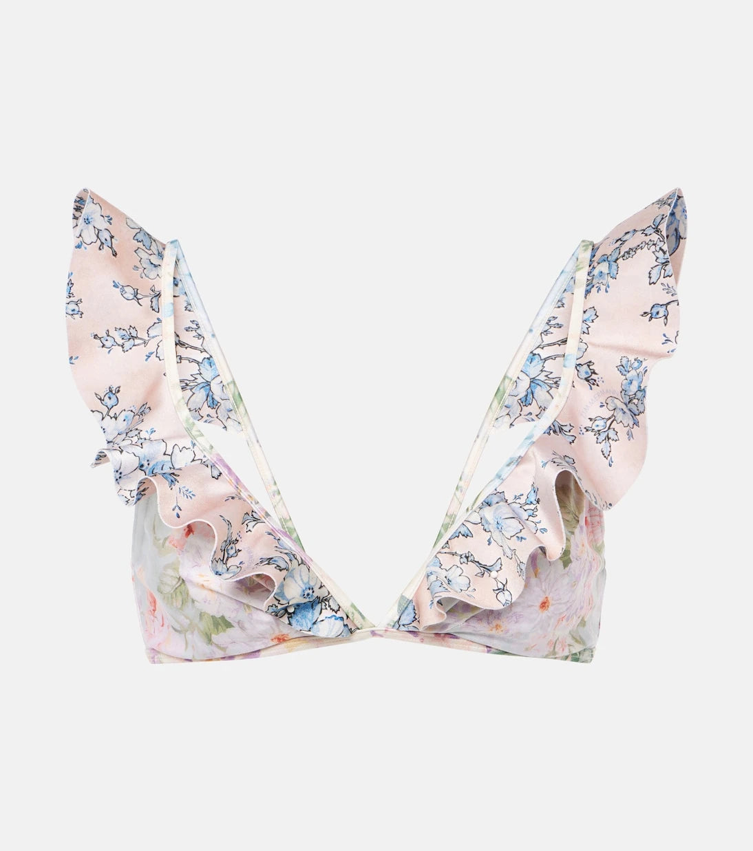 Zimmermann - Halliday ruffled floral bikini top