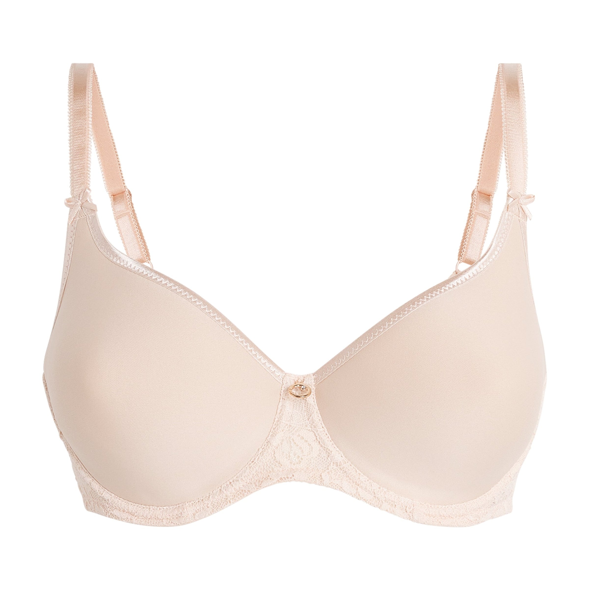 Aubade Beige Lace-Trim Rosessence T-Shirt Bra