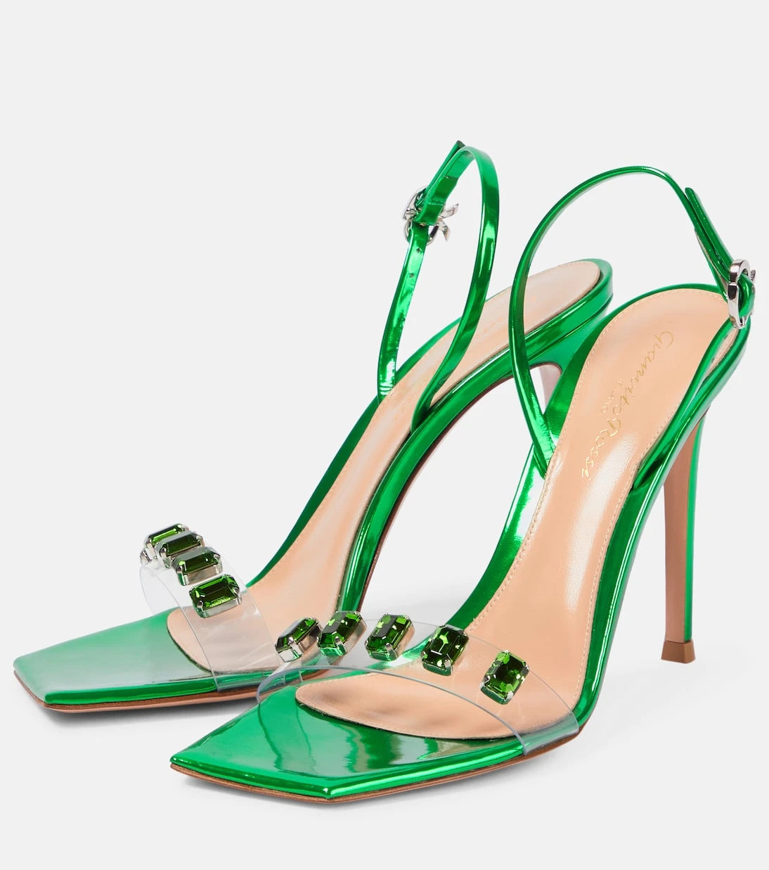 Gianvito Rossi - Ribbon Candy 105 leather sandals