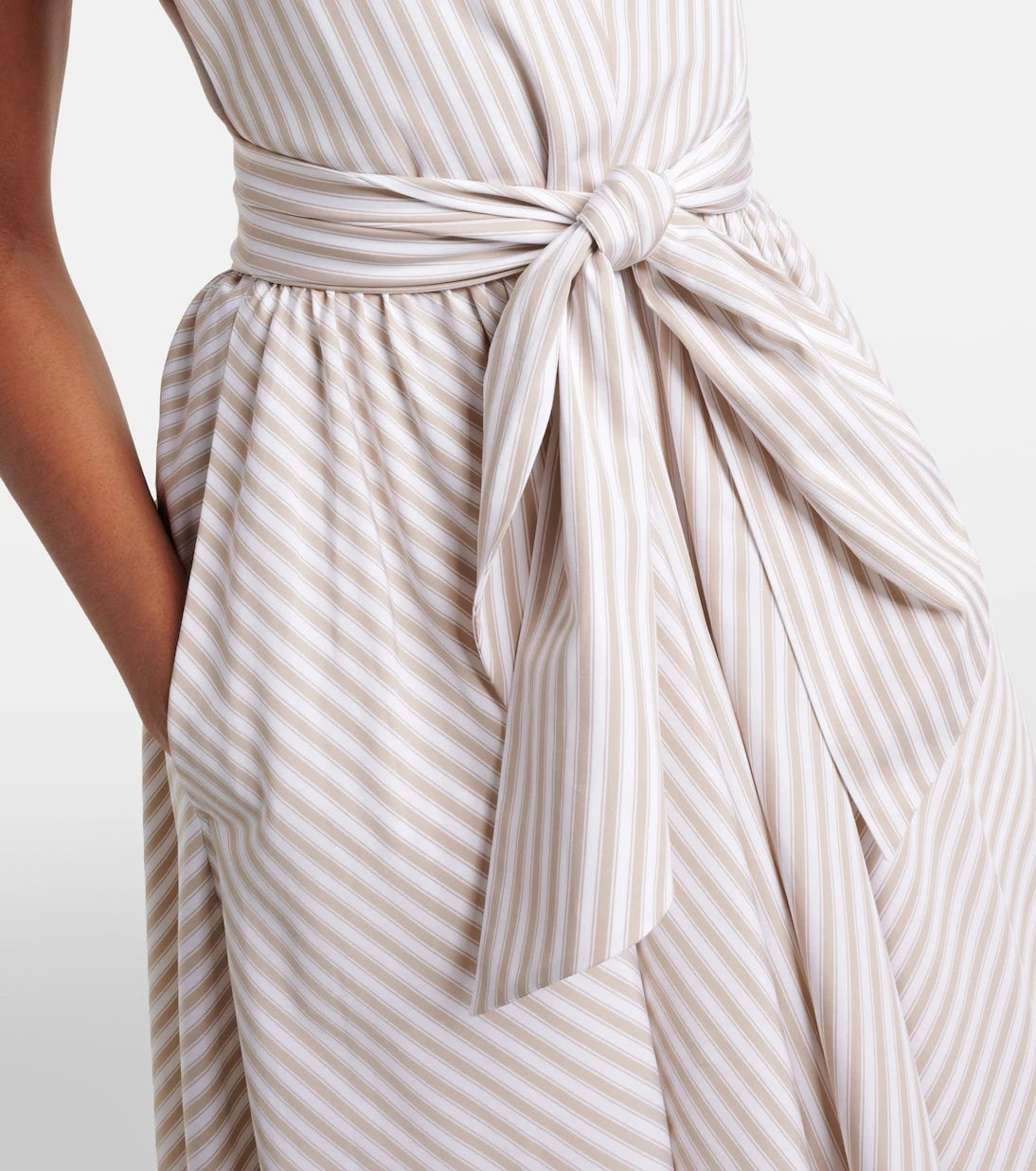 Patou - Striped halterneck cotton midi dress