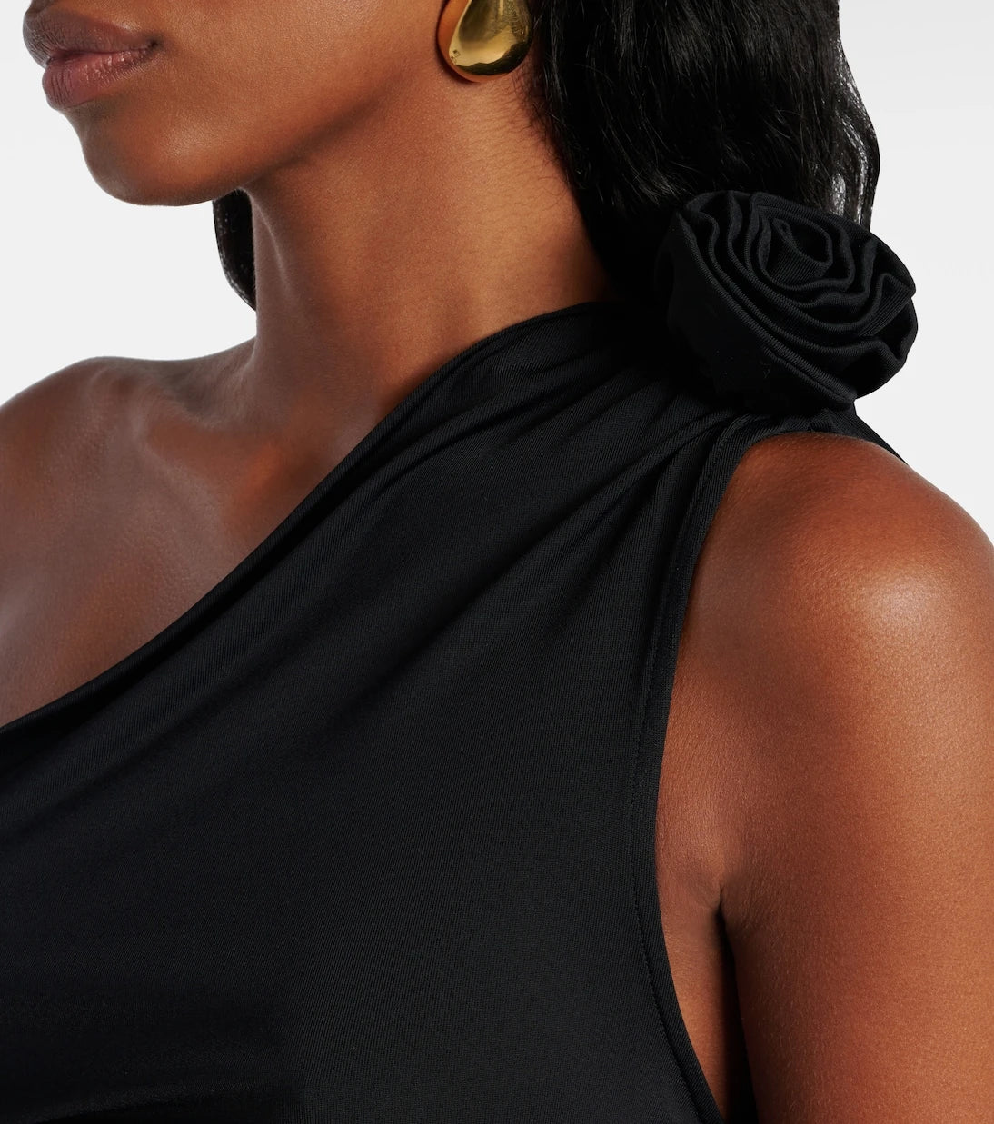 Magda Butrym - Floral-appliqué one-shoulder jersey top
