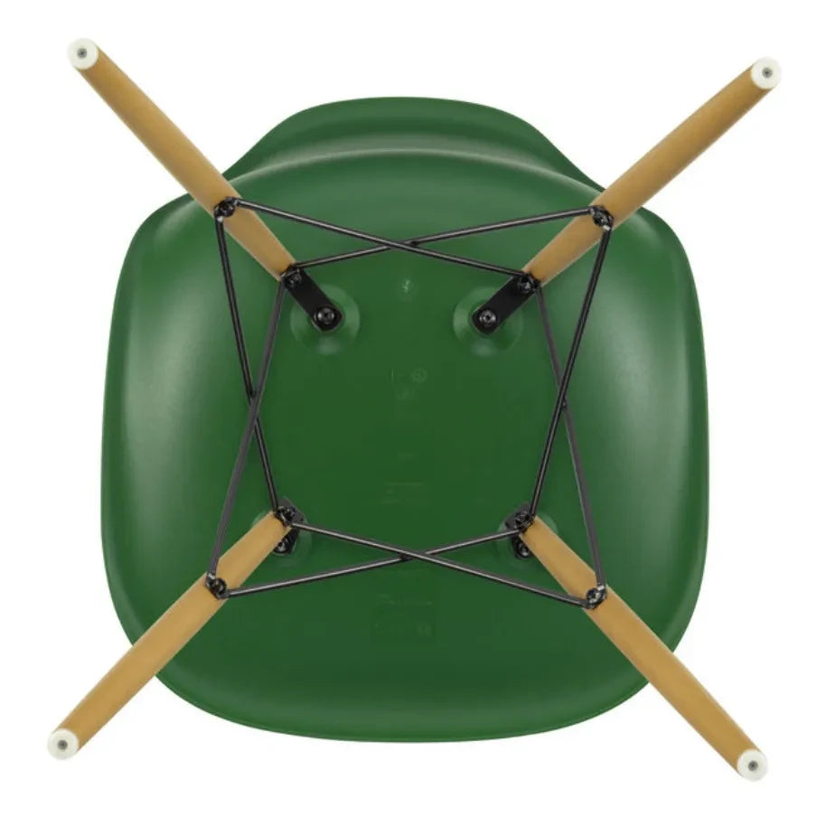 Vitra - DSW plastic chair - maple base - Charles &amp; Ray Eames | Emerald green