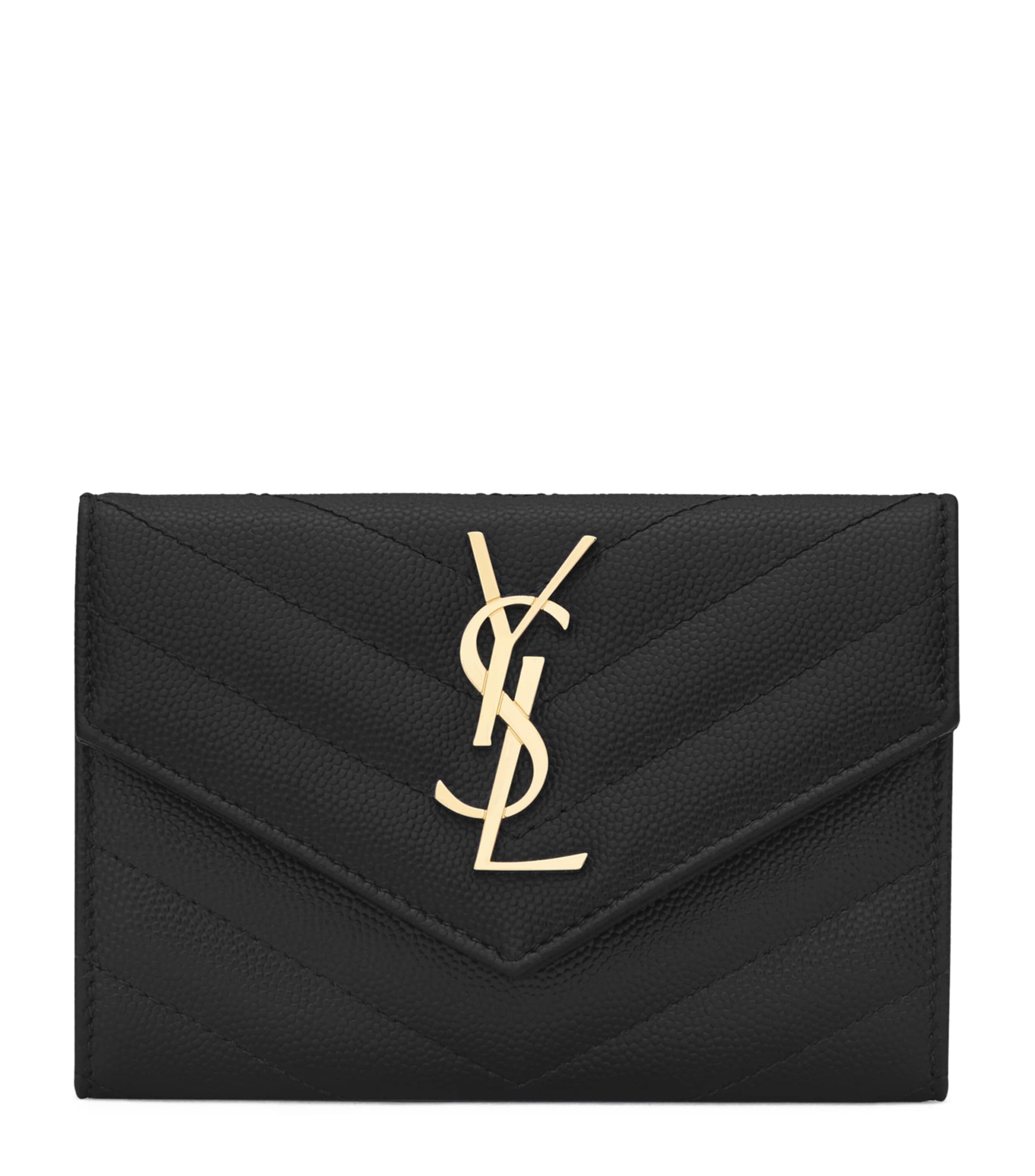 Saint Laurent Black Leather Quilted Wallet
