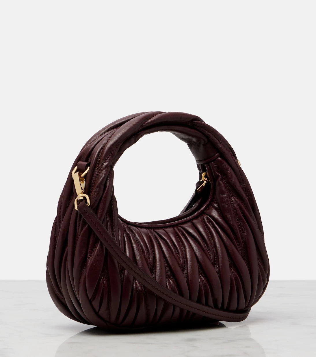 Miu Miu - Wander Mini matelassé leather top-handle bag