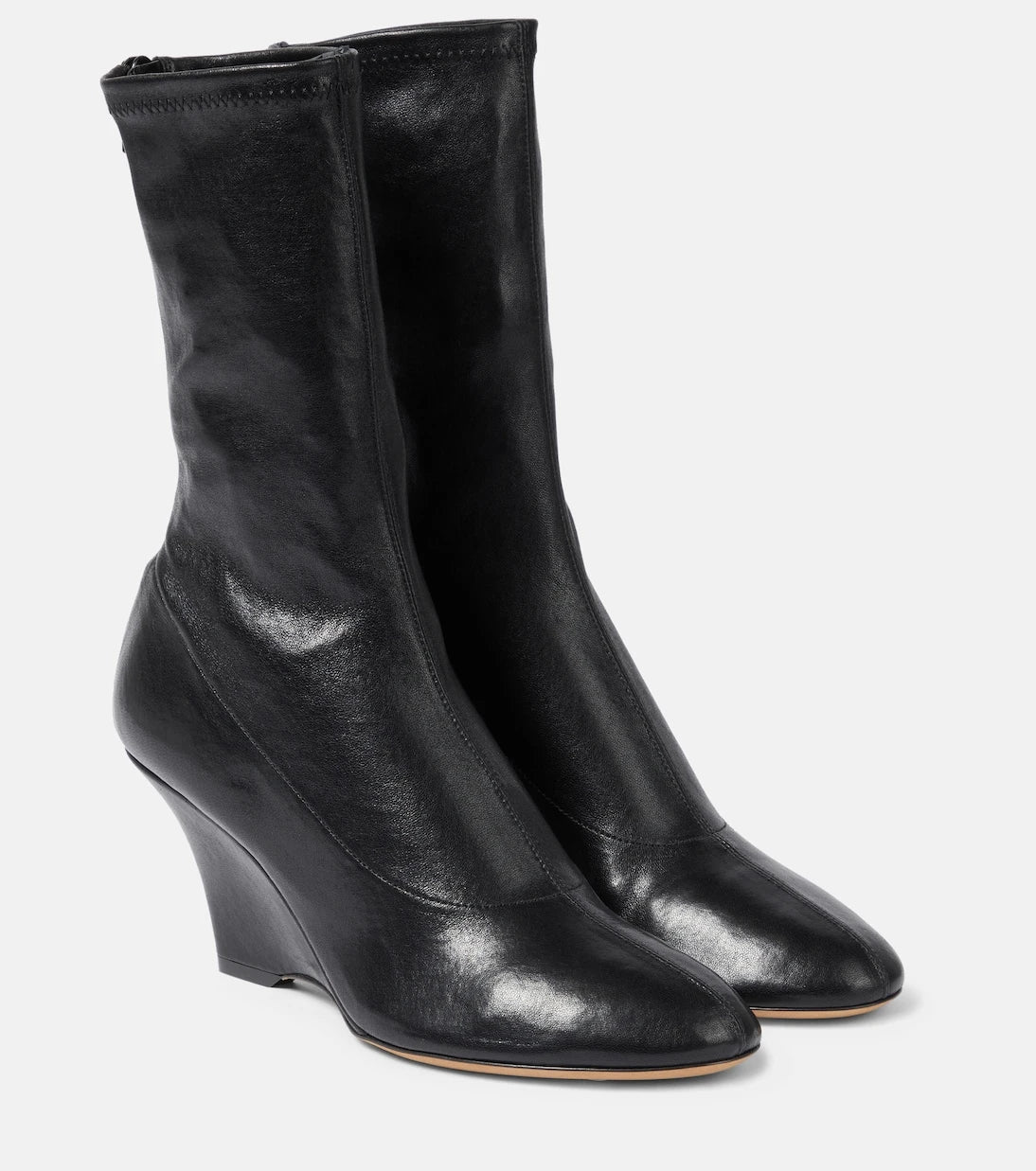 Khaite - Apollo wedge leather ankle boots