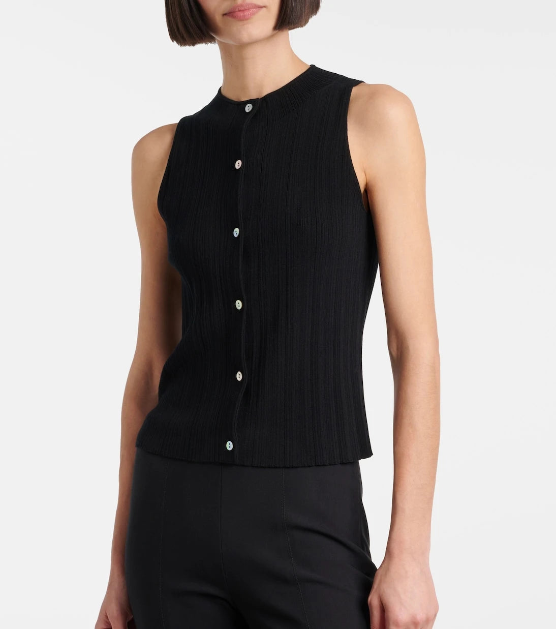 Vince - Ribbed-knit cotton top