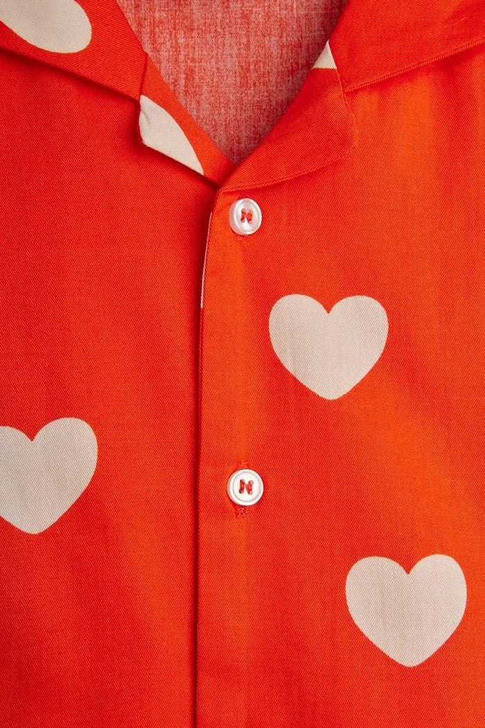 Детска памучна риза Mini Rodini Hearts