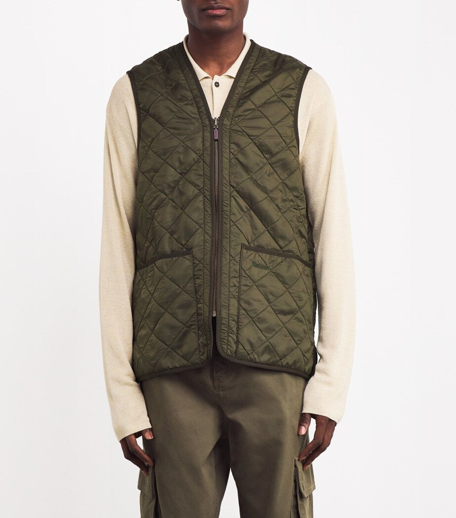 Barbour Green Quilted Zip-In Liner Gilet