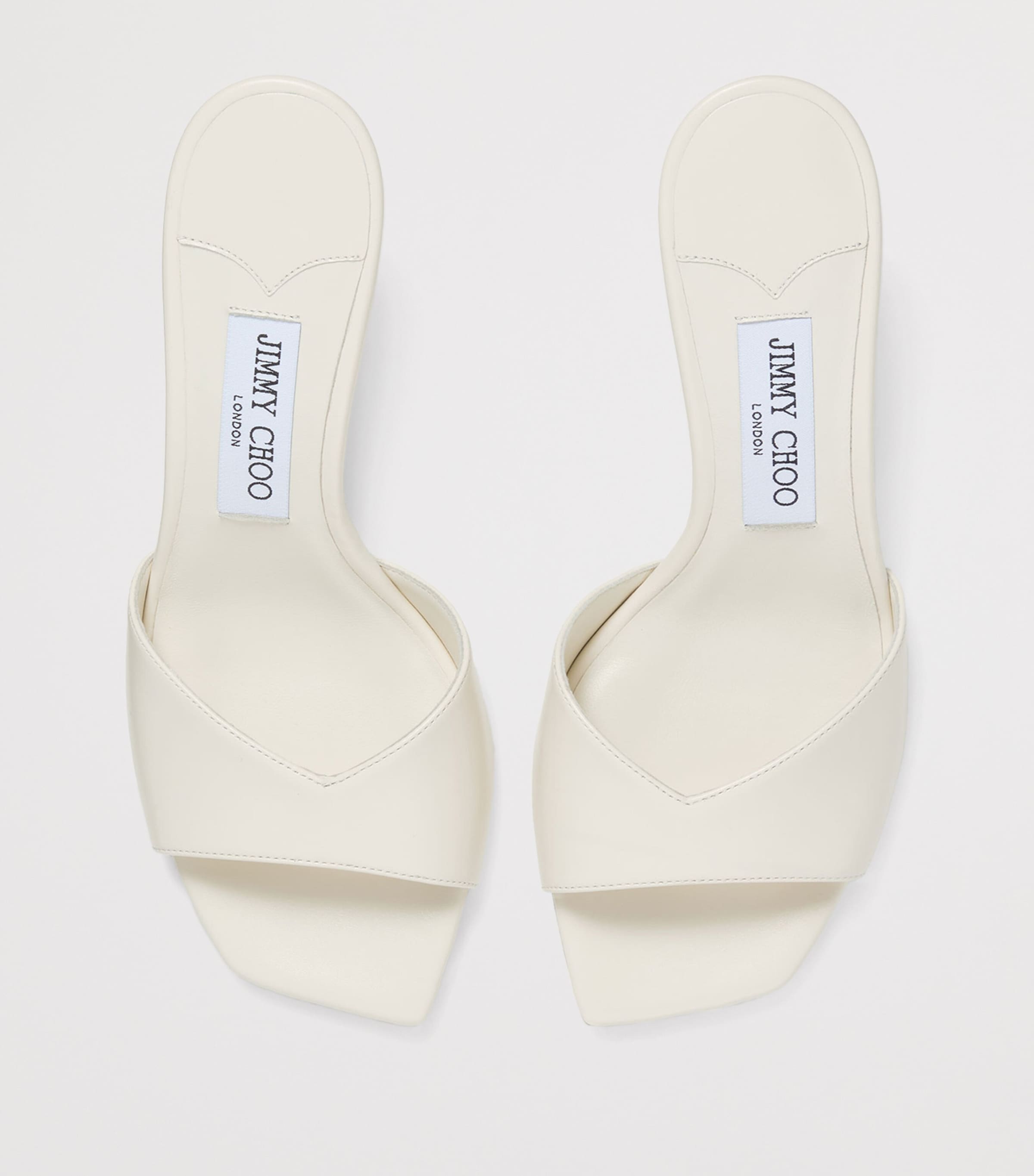Jimmy Choo White Skye 70 Leather Mules