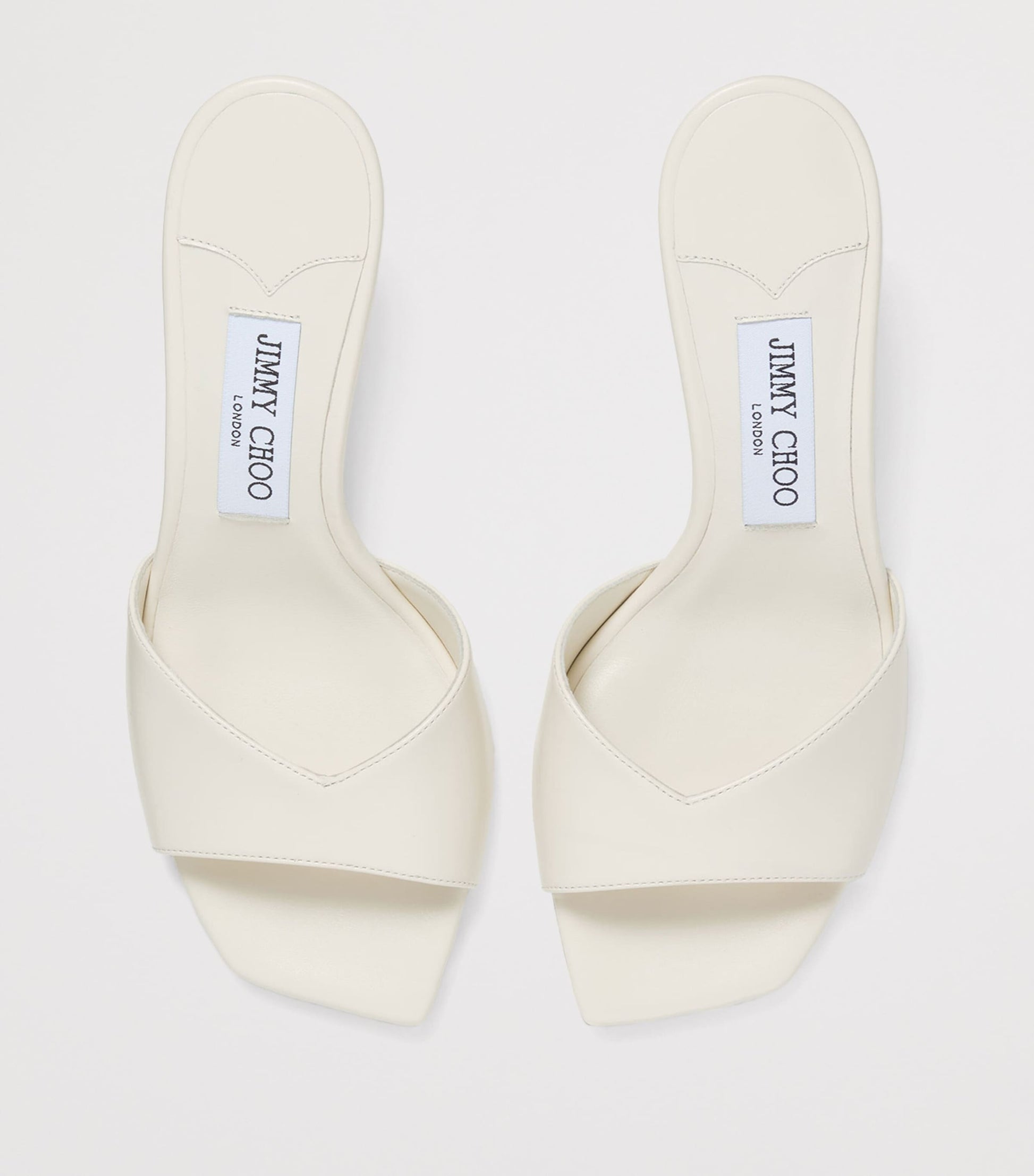 Jimmy Choo White Skye 70 Leather Mules