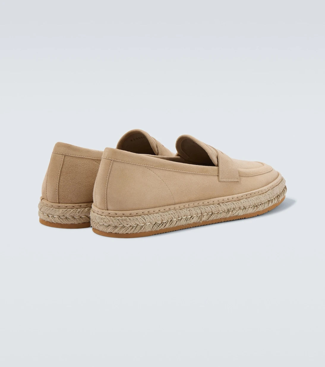 Giorgio Armani - Jute-trimmed suede penny loafers