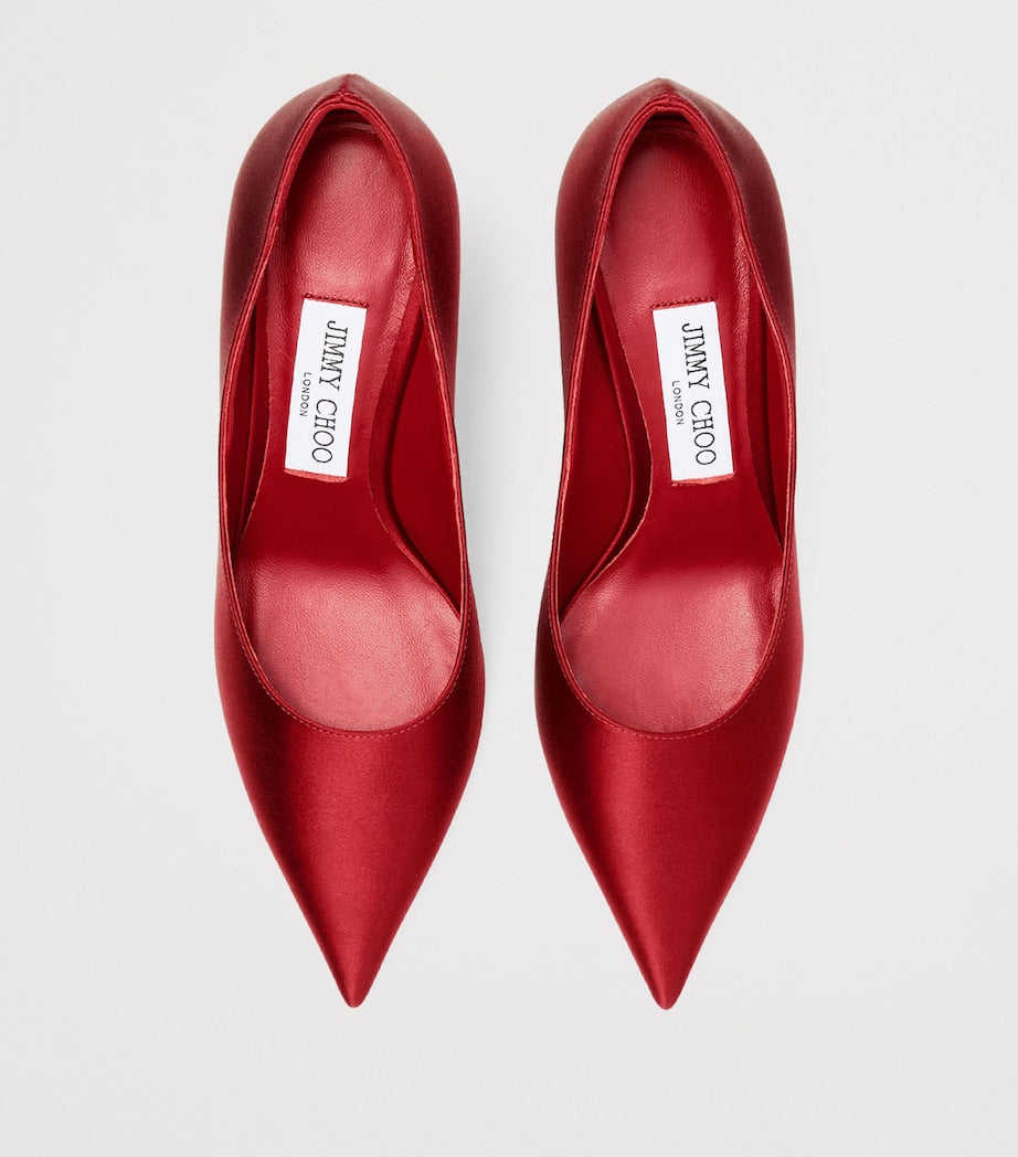 Jimmy Choo Red Love 85 Satin Pumps