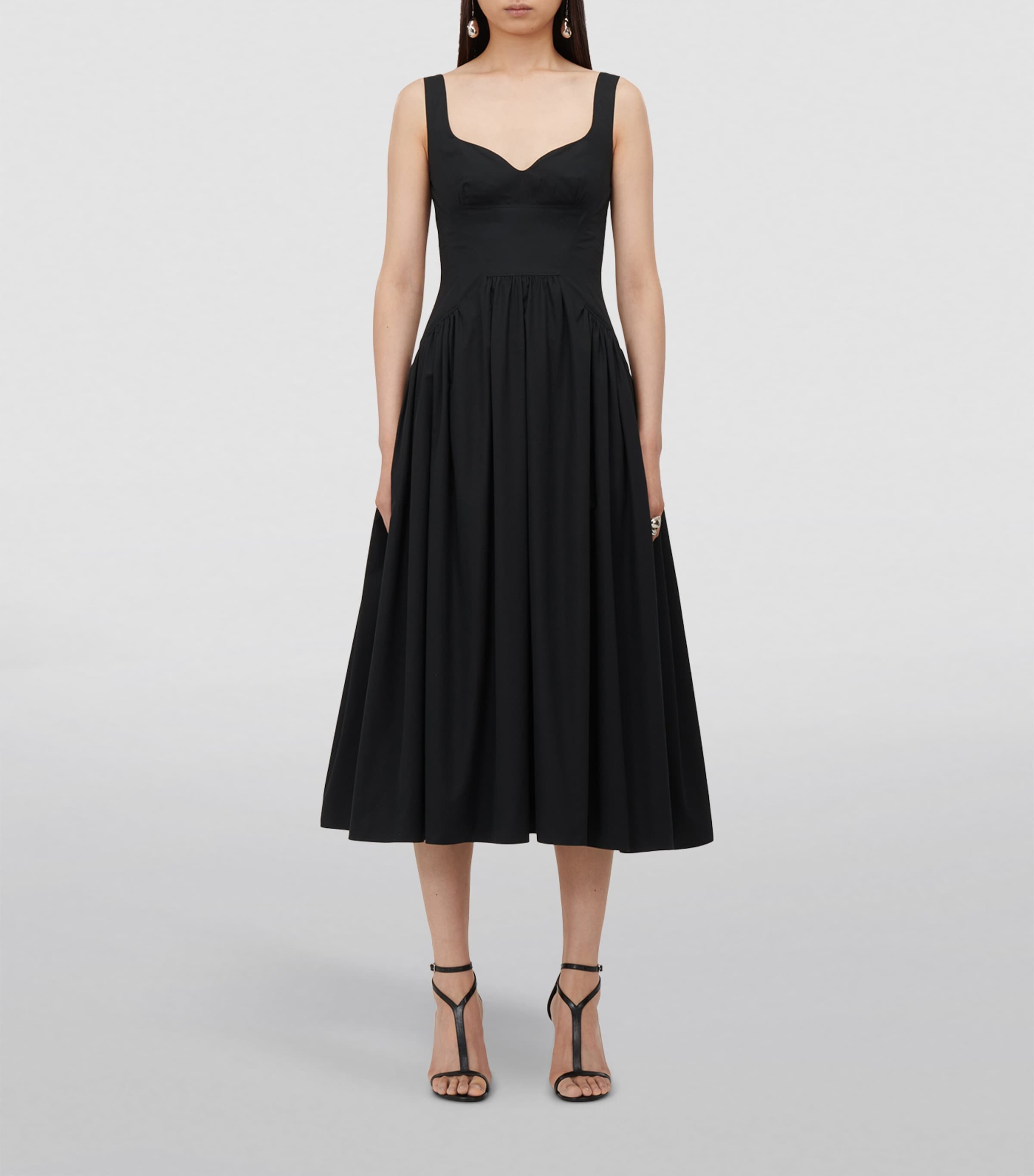 Black Bustier Midi Dress