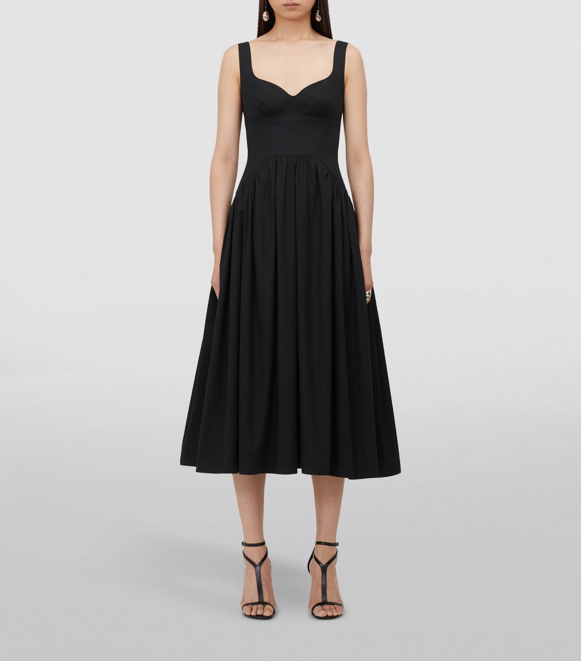 Black Bustier Midi Dress