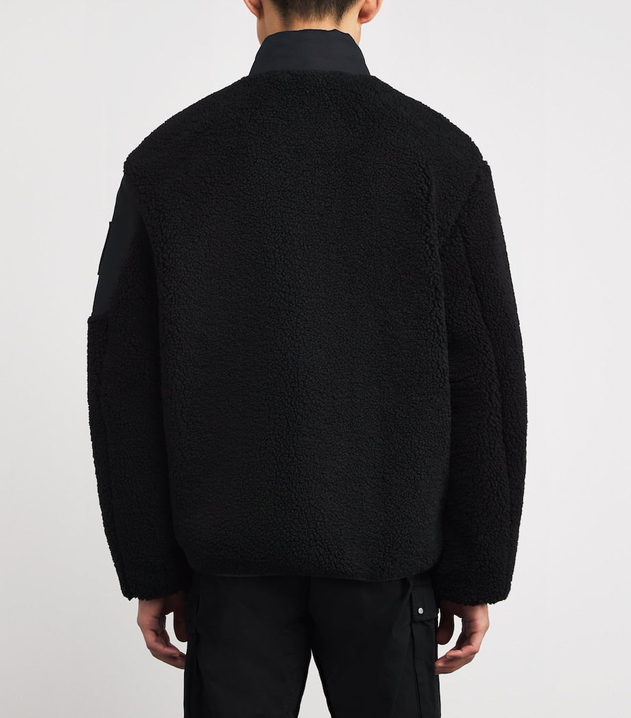 Moose Knuckles Black Fleece-Trim Jacket