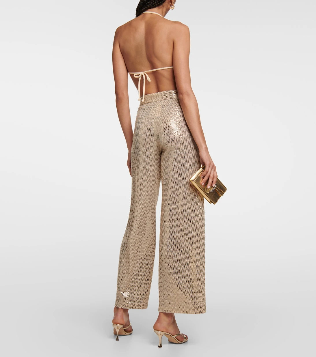 Dodo Bar Or - Sequined high-rise wide-leg pants