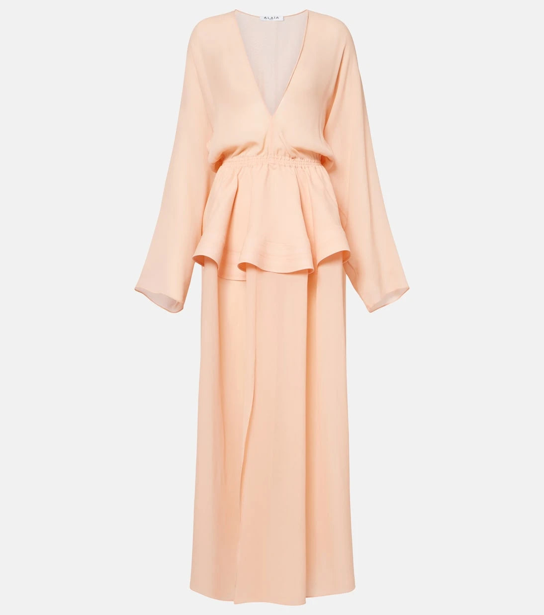 Alaïa - Peplum georgette maxi dress