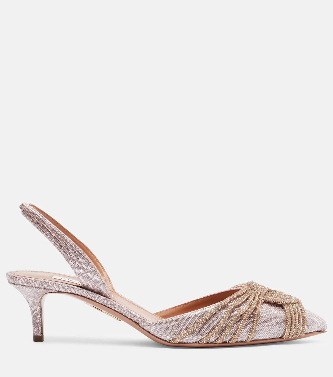 Aquazzura - Gatsby 50 embellished slingback pumps
