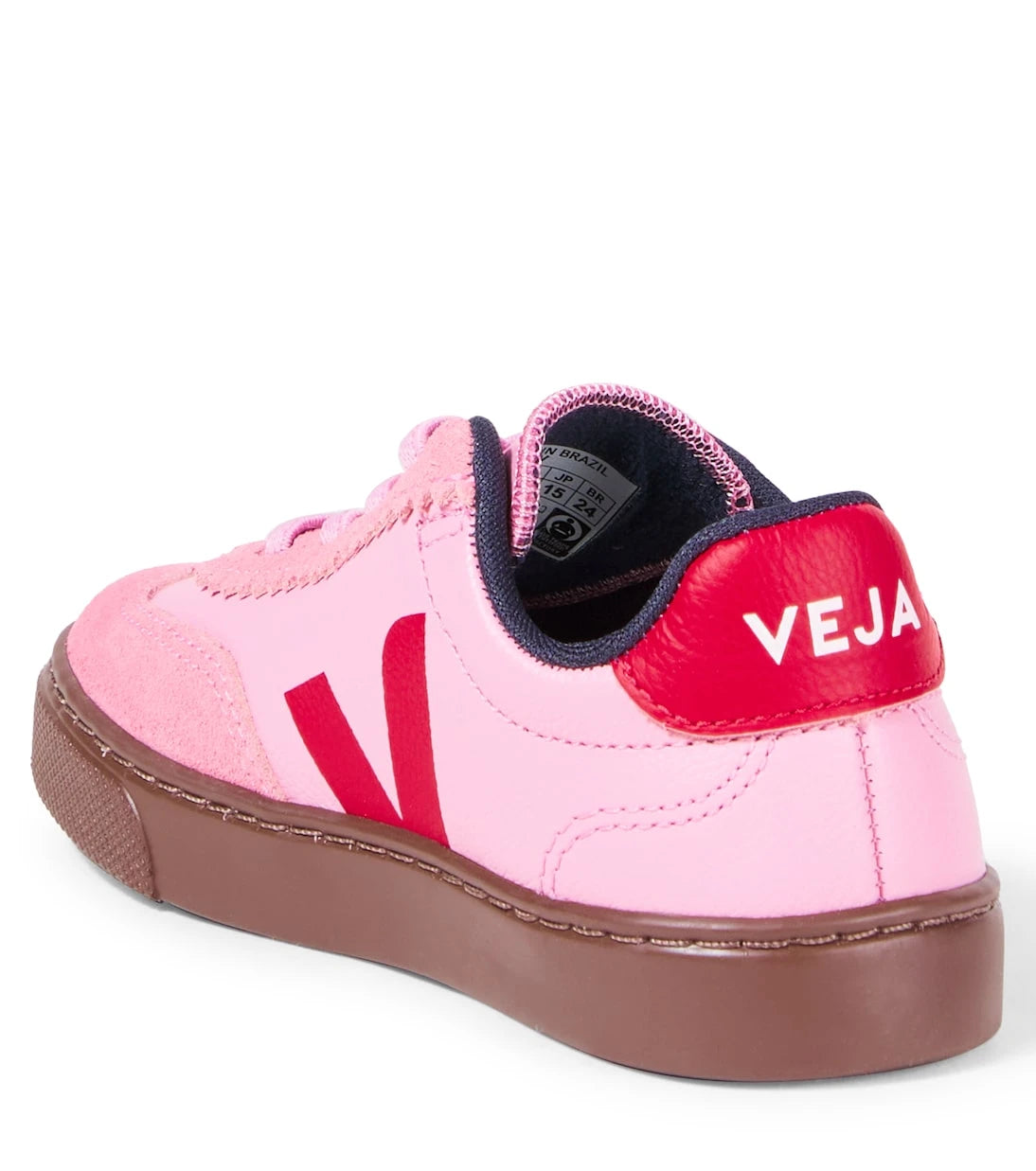Veja Kids - Volley suede-trimmed leather sneakers