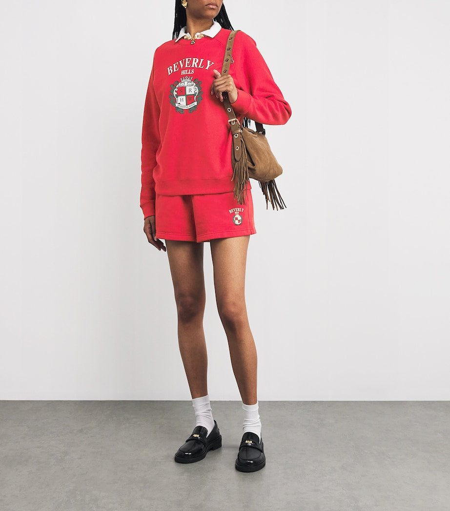Sporty & Rich Red Beverly Hills Crest Sweatshirt