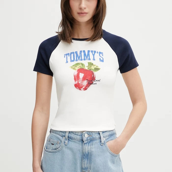 Tommy Jeans тениска дамска от памук с еластан