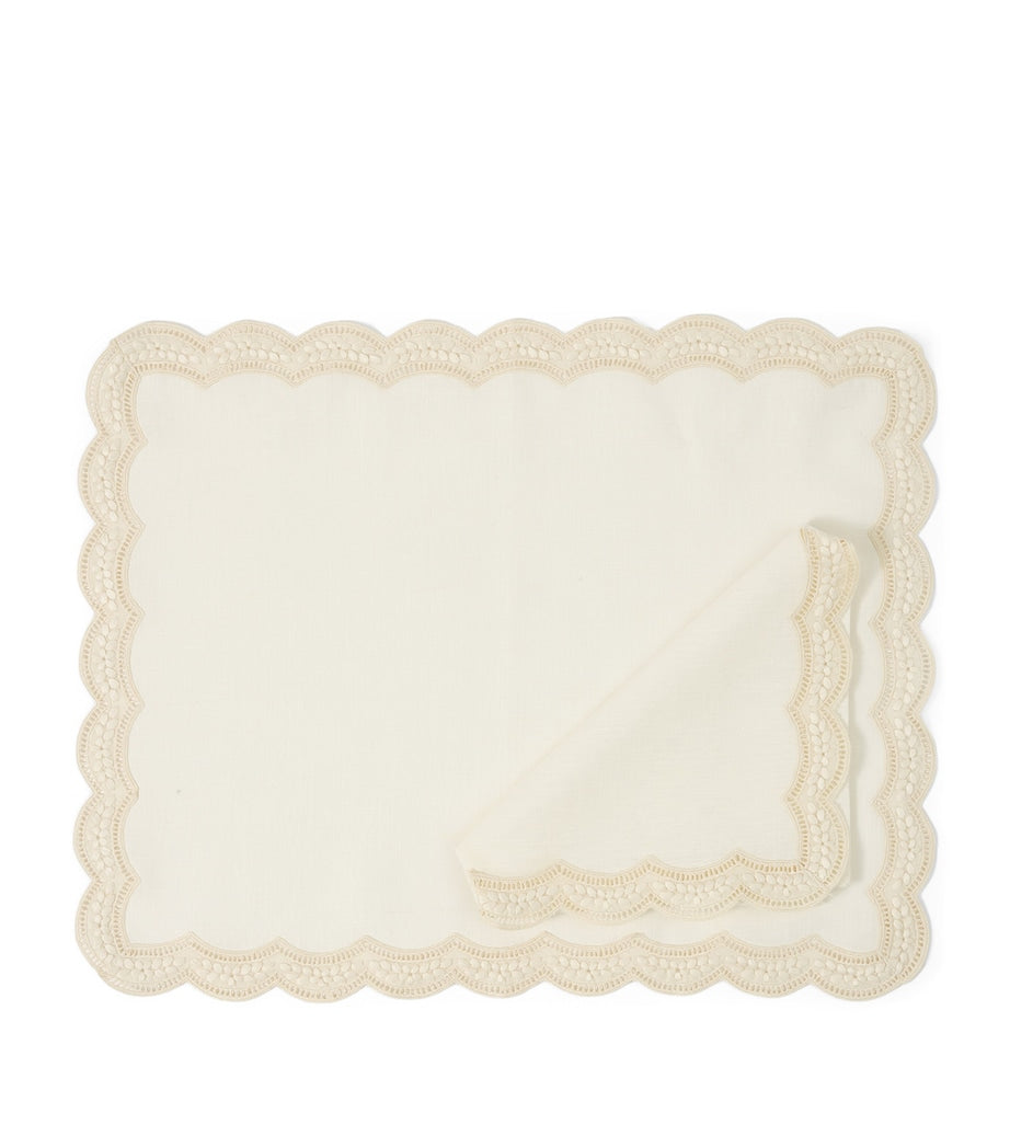 Linen Embroidered Emilia Placemat (50cm x 40cm)
