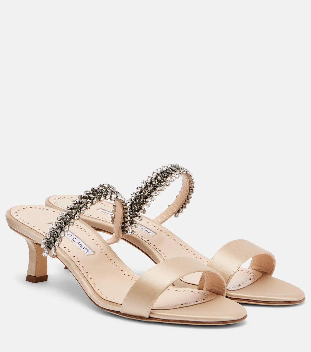 Manolo Blahnik - Kifasan embellished satin mules