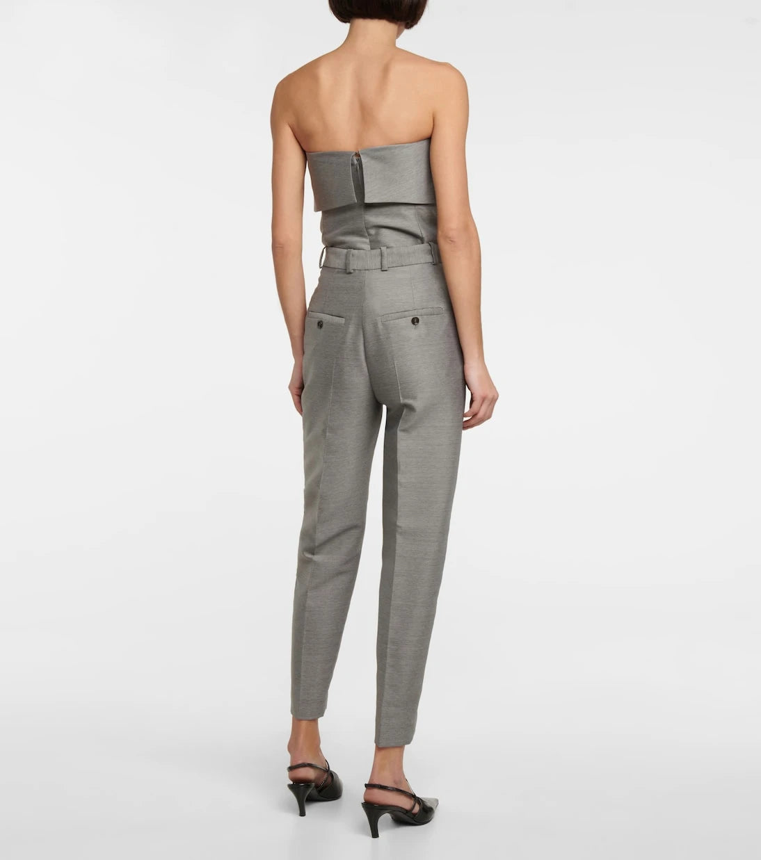 Toteme - Mid-rise straight cotton and wool-blend pants