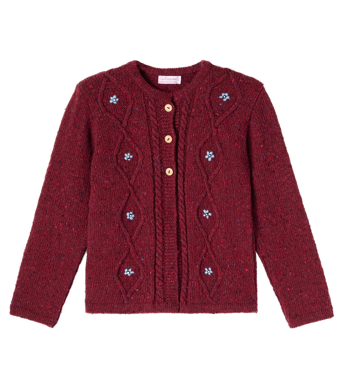La Coqueta - Denali cable-knit wool-blend cardigan