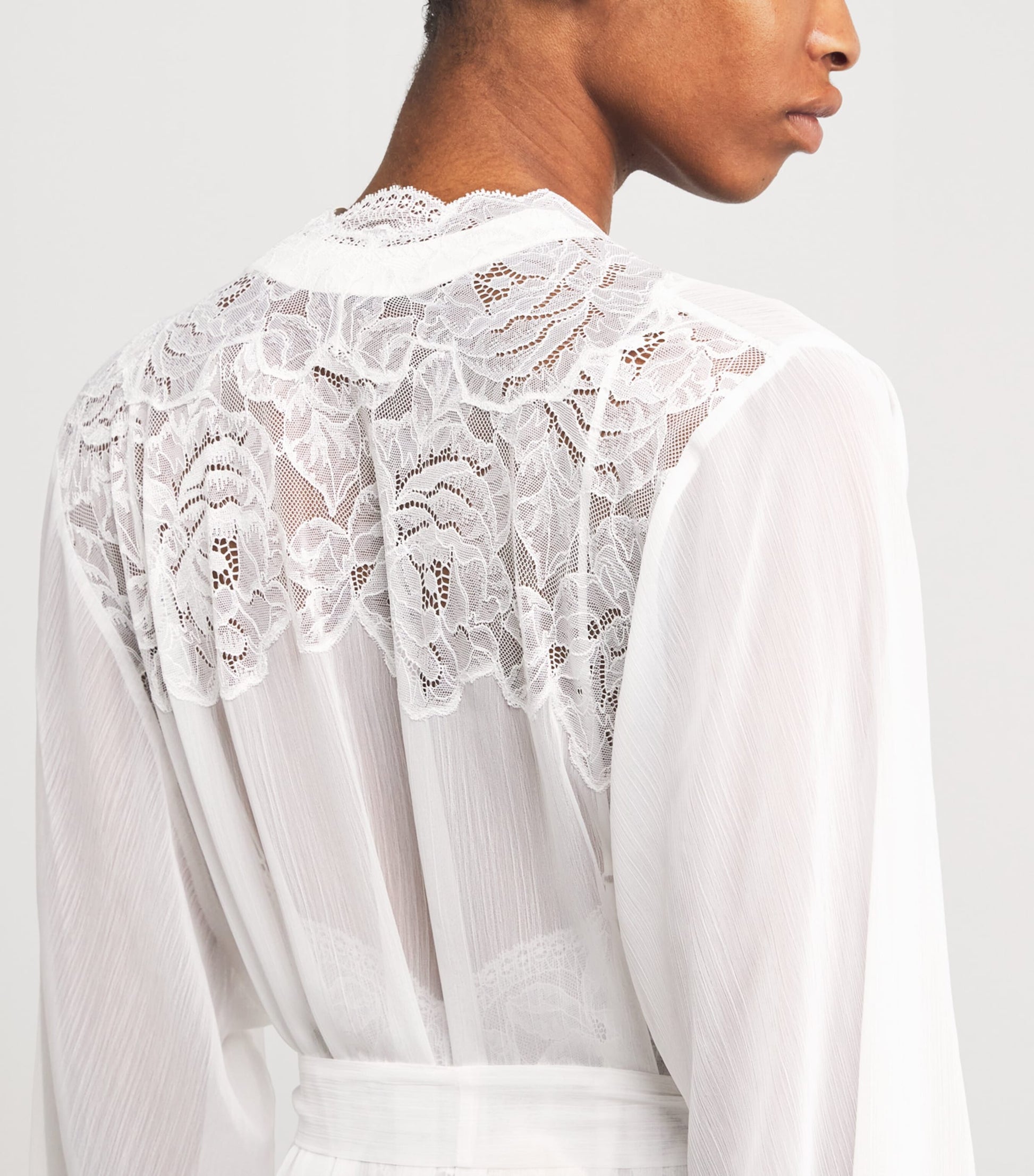 Bocan Ivory Silk Chiffon Rosabelle Robe (XS/S)