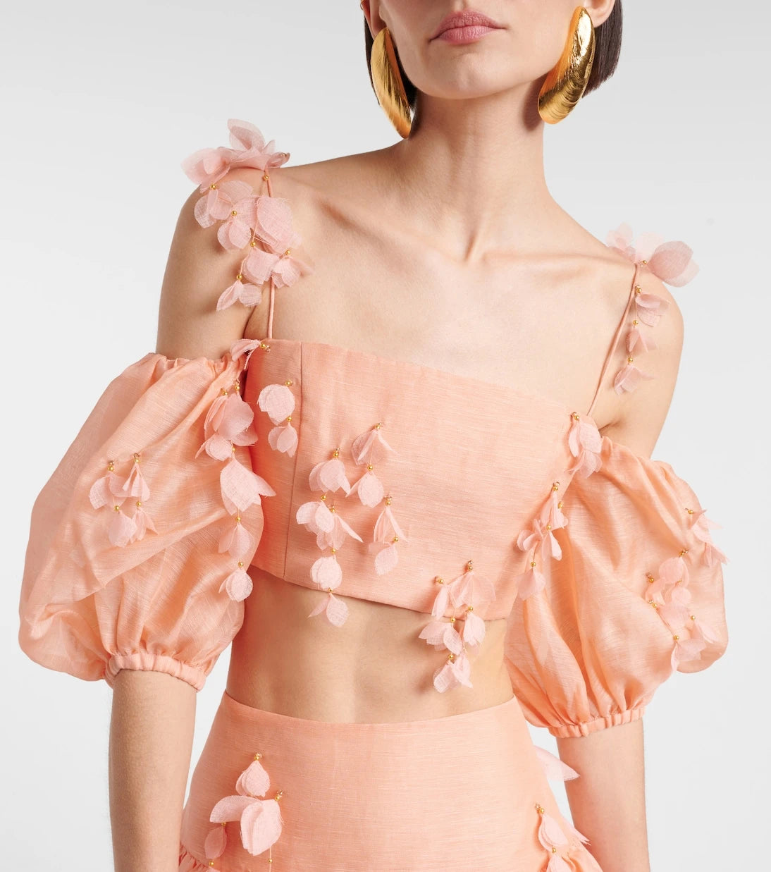 Zimmermann - Dawning linen and silk crop top