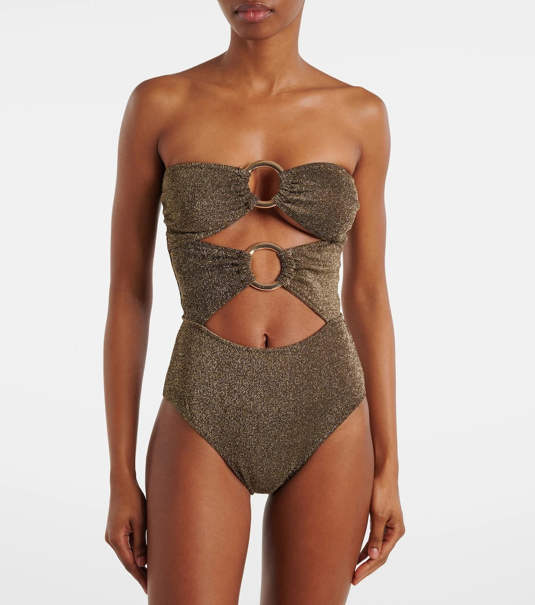 Alexandra Miro - Anya cutout lamé swimsuit