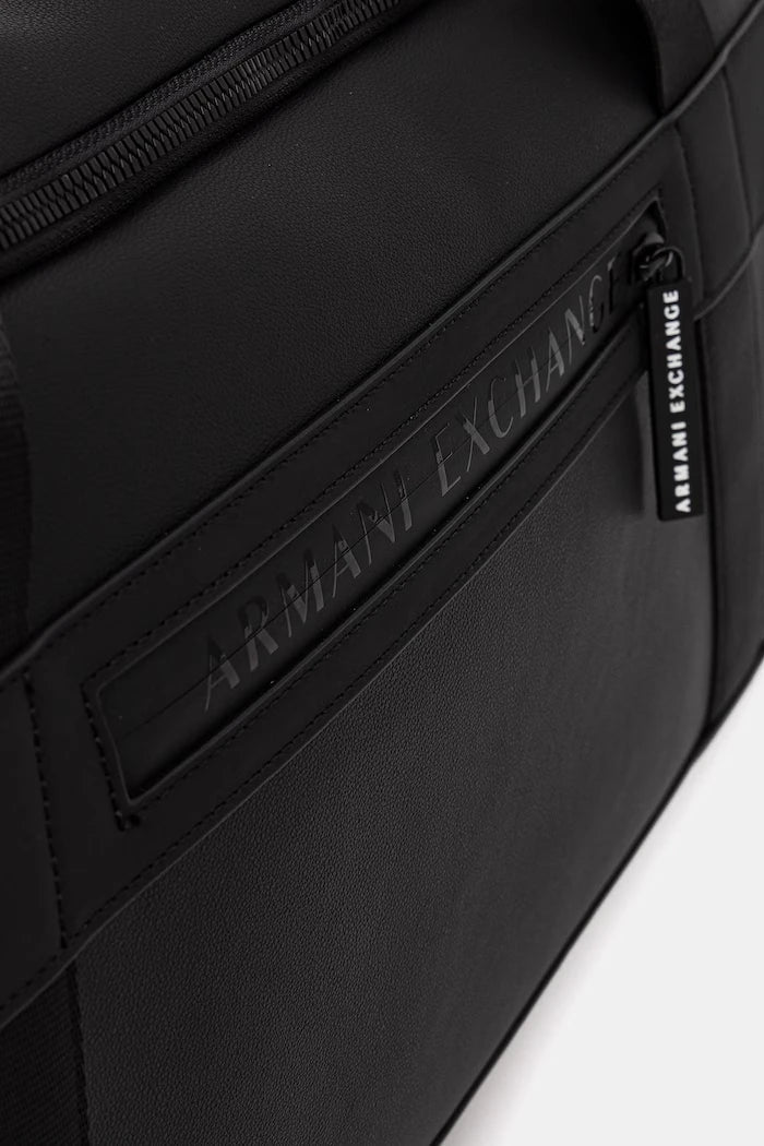 Armani Exchange erkek suni deri seyahat çantası
