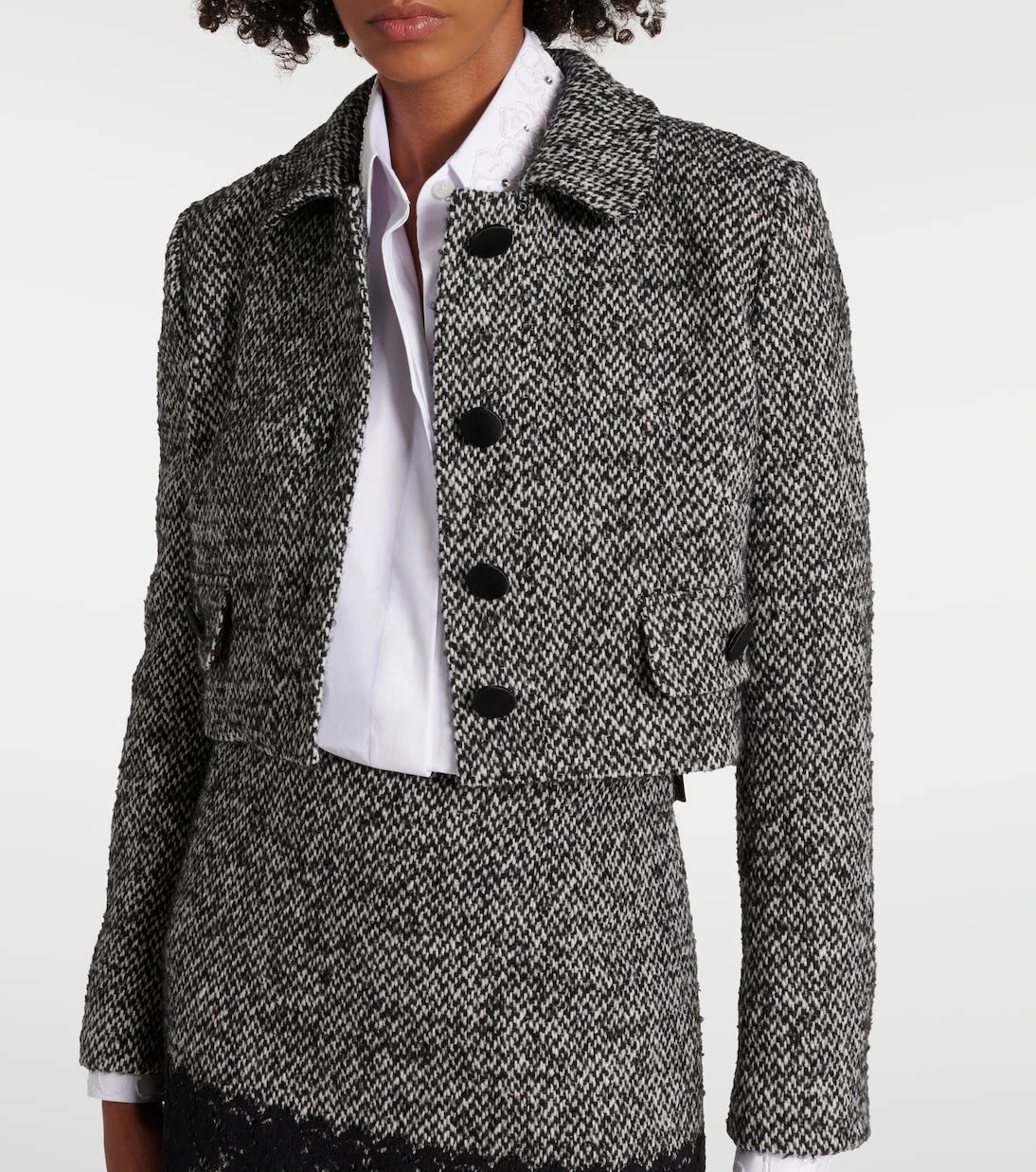 Dolce&Gabbana - Cropped wool-blend tweed jacket