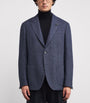 Lardini Navy Woven Single-Breasted Blazer