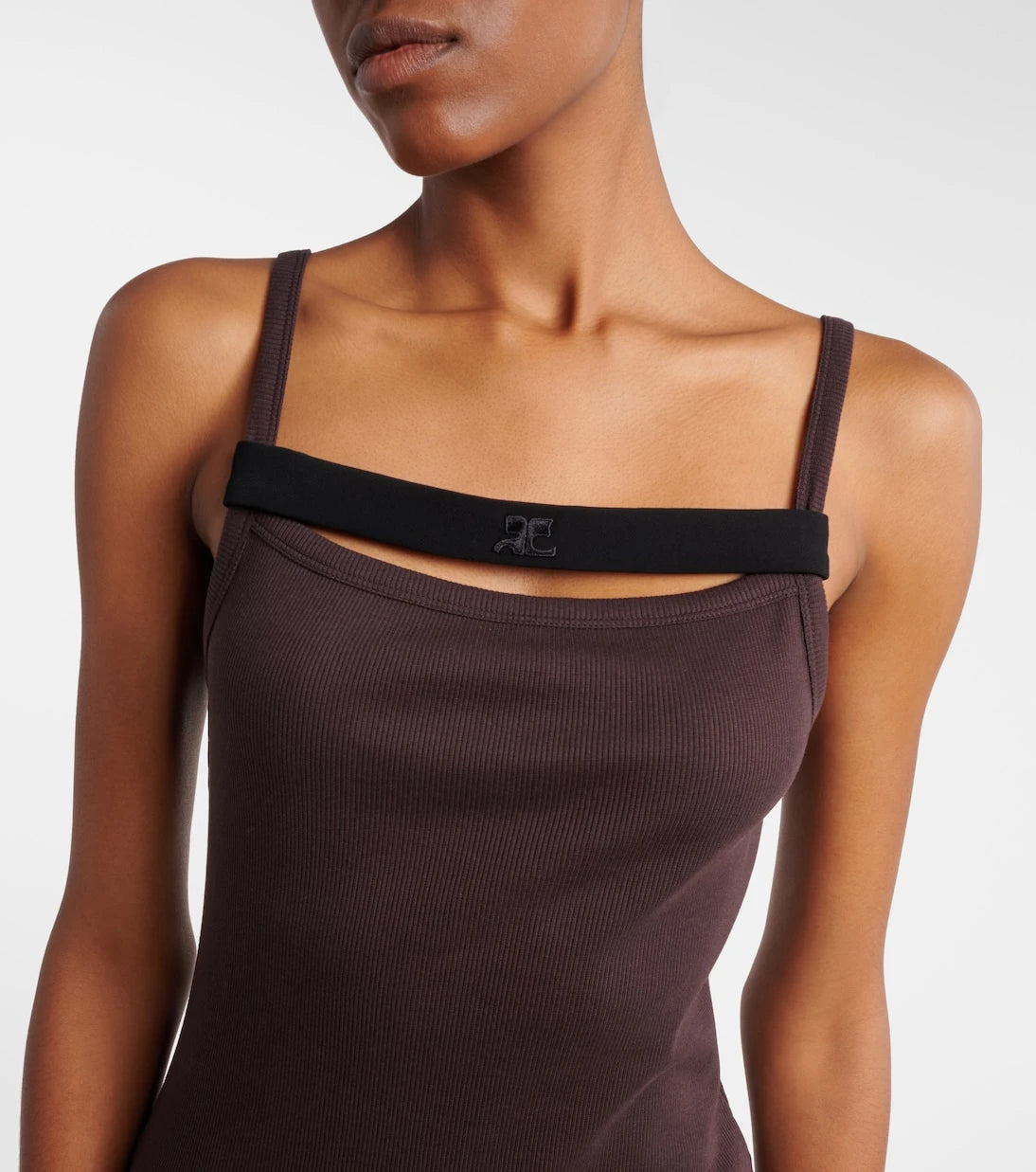 Courrèges - Ribbed-knit cotton tank top