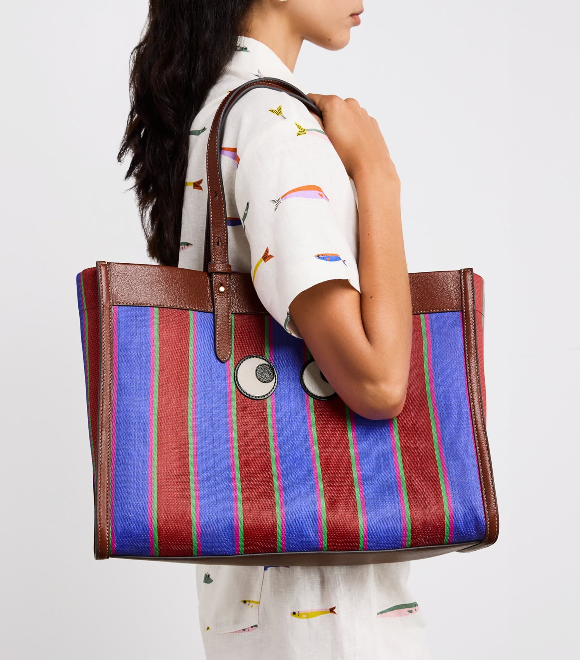 Anya Hindmarch Stripe Eyes Shopper Bag