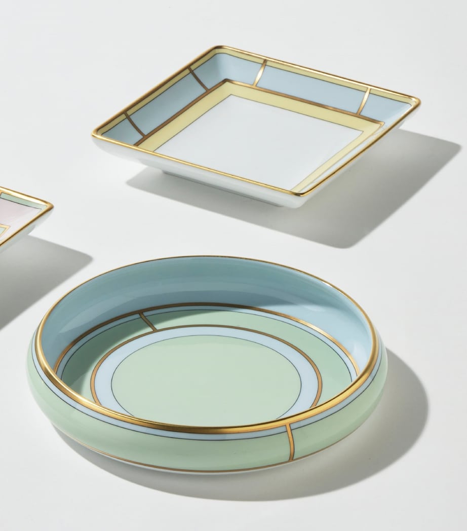 GINORI 1735 Porcelain Colonna Diva Verde Round Tray (17cm)