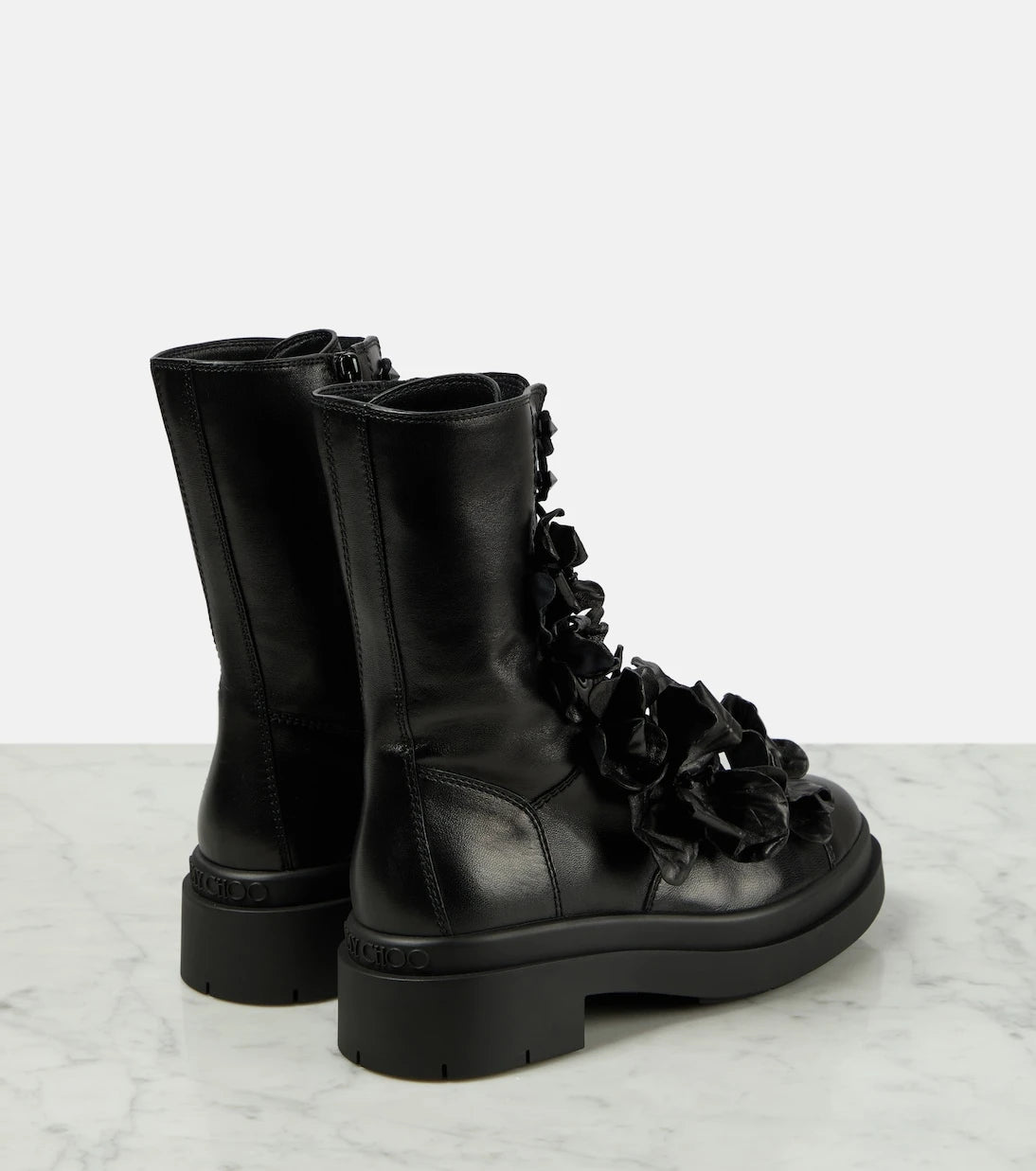 Jimmy Choo - Nari Flowers leather combat boots