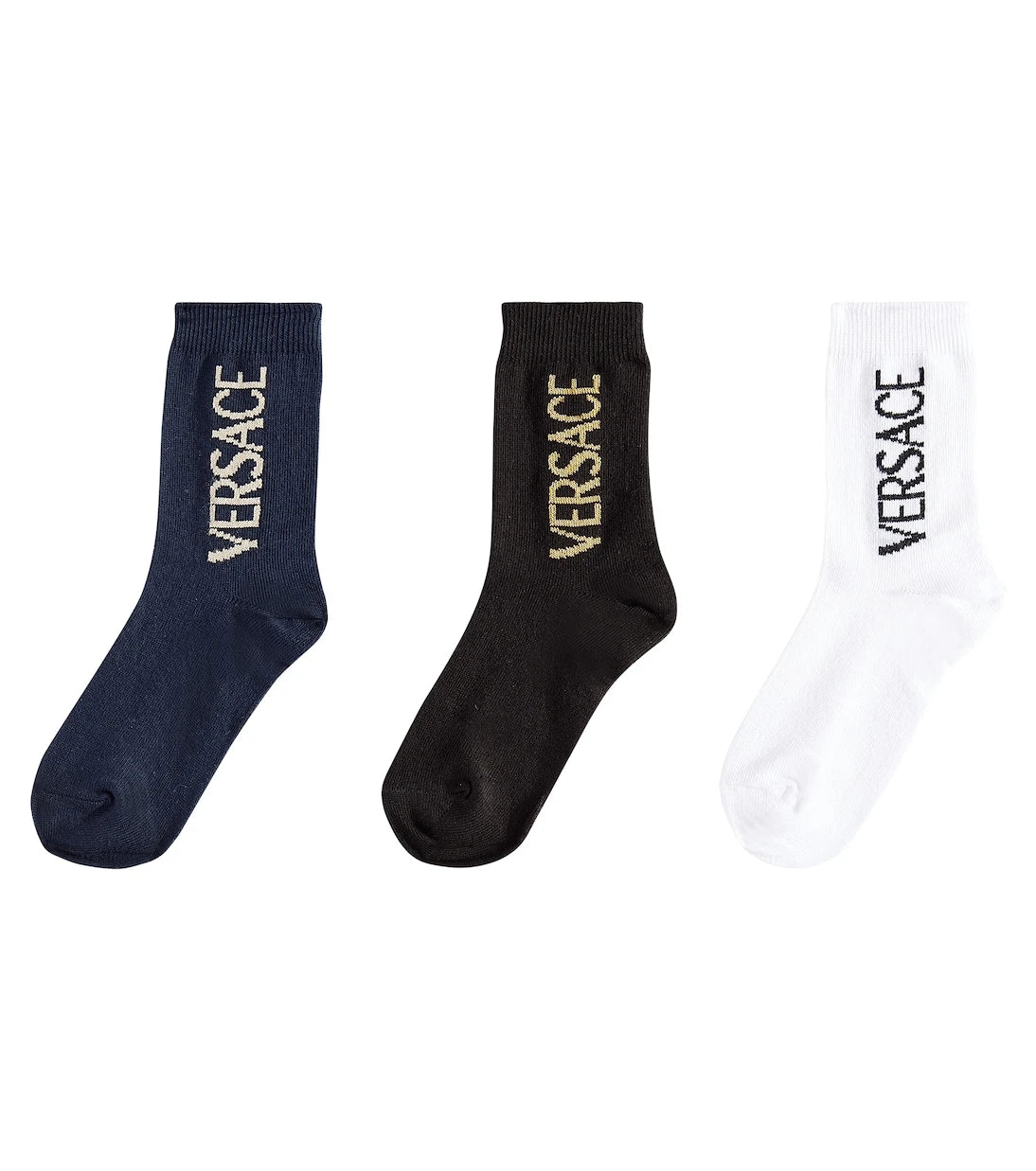 Versace Kids - Set of 3 logo cotton-blend socks