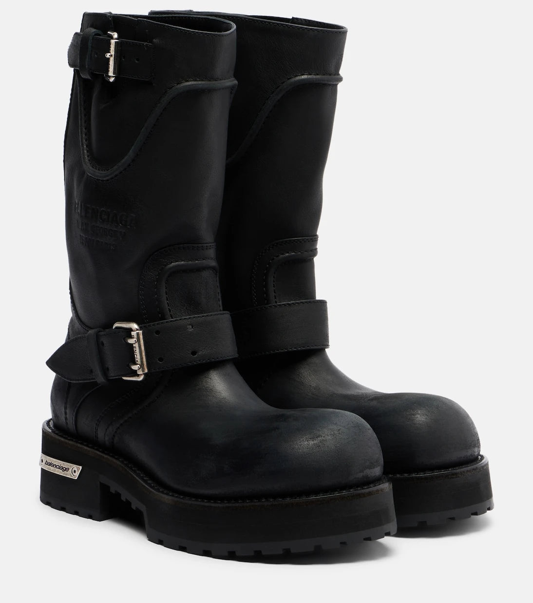 Balenciaga - Venom leather combat boots