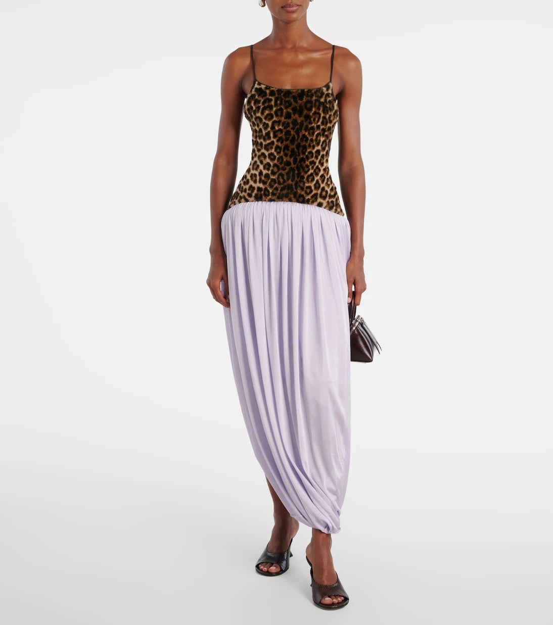 Jacques Wei - Leopard-print draped maxi dress