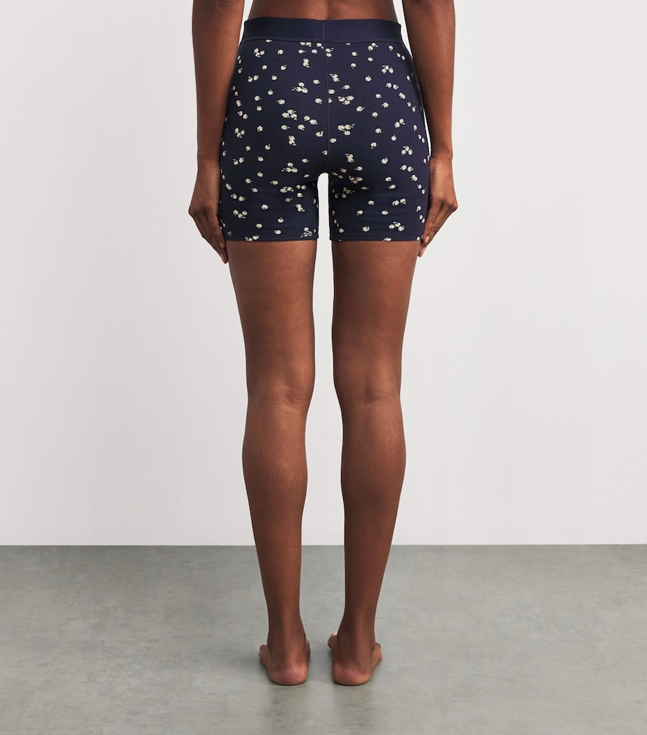 Skims Multi Stretch-Cotton Ribbed Boxer Shorts (Pack of 3)