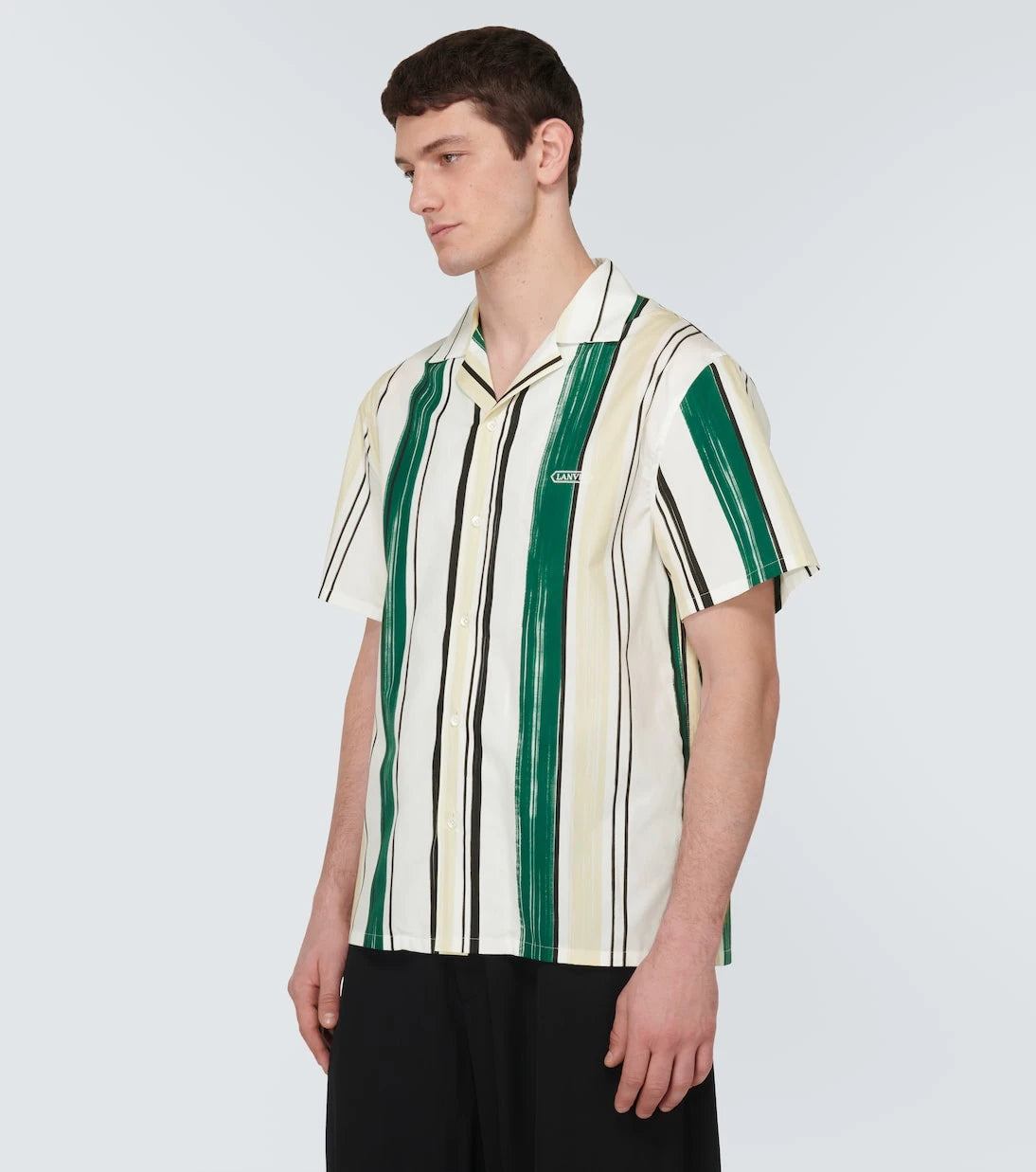 Lanvin - Striped cotton bowling shirt